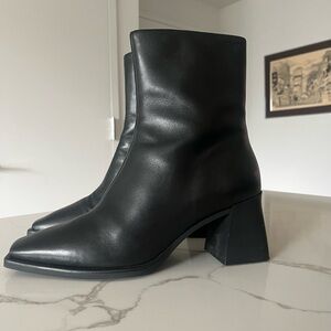 Black Leather Ankle Boots
